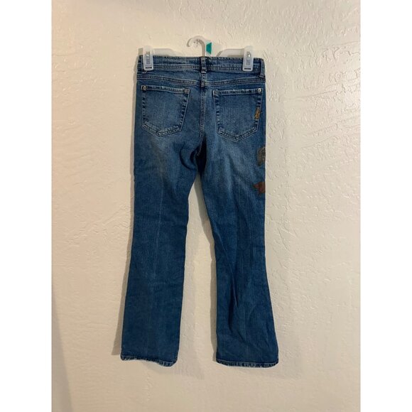 Bisou Bisou Vintage Y2K Floral Embroidered Flare Jeans - Picture 7 of 10